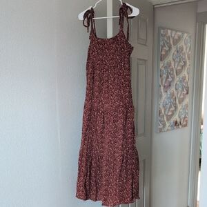 Madewell Floral Midi Dress in Burgundy